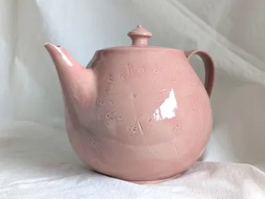 Theepot - roze met schermbloemen. — foto 3