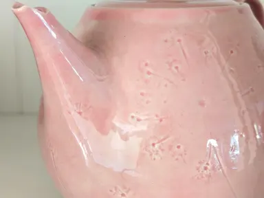 Theepot - roze met schermbloemen. — foto 6